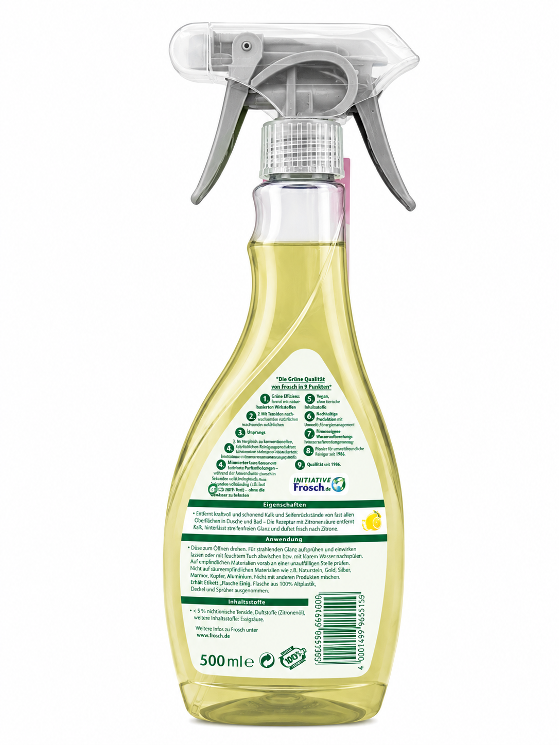 Frosch dušas un vannas tīrīšanas līdzeklis ar citrusaugļu smaržu, 500 ml