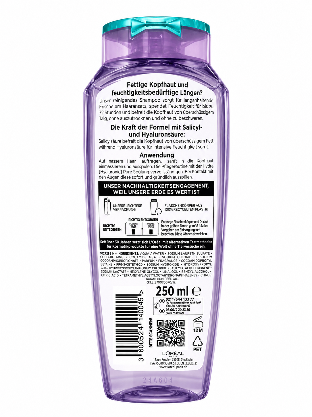 Elvital Hydra hialurona tīrīšanas šķīdums 250ml