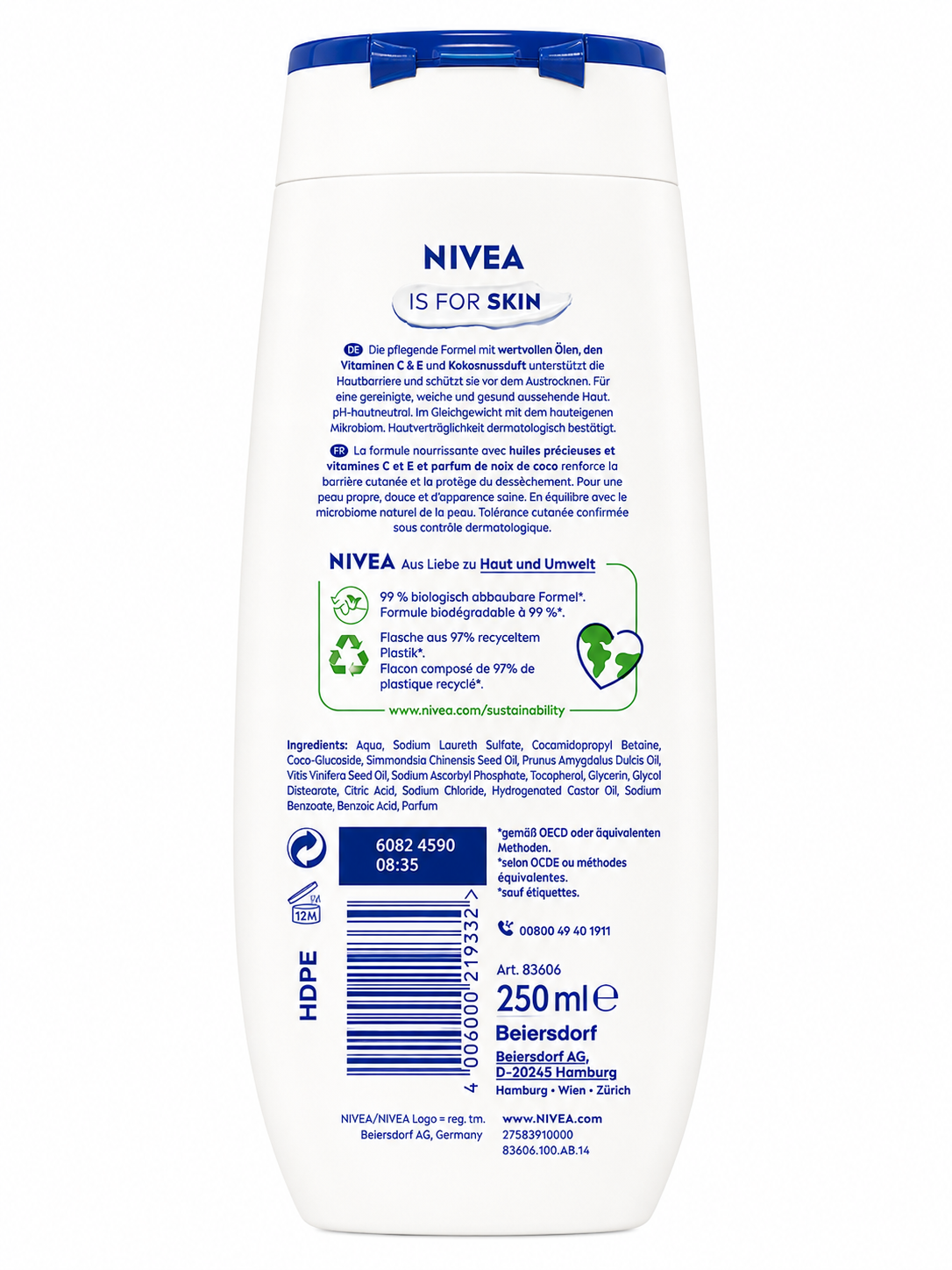 Nivea kokosriekstu un jojobas eļļa 250ml