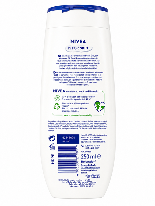 Nivea Rose & mandeļu eļļa 250ml